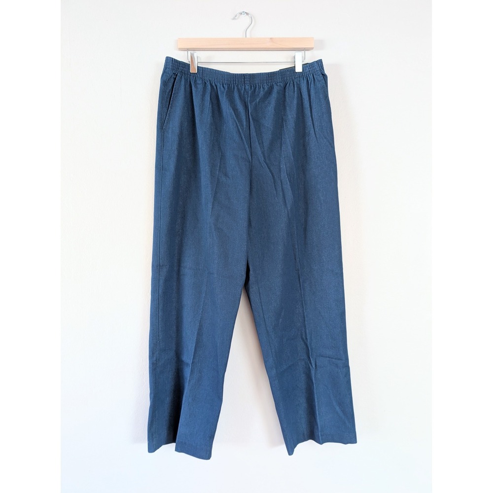 Alfred Dunner Classics Blue Pull On Easy Elastic Casual Relaxed Comfort‎ 14 NWT